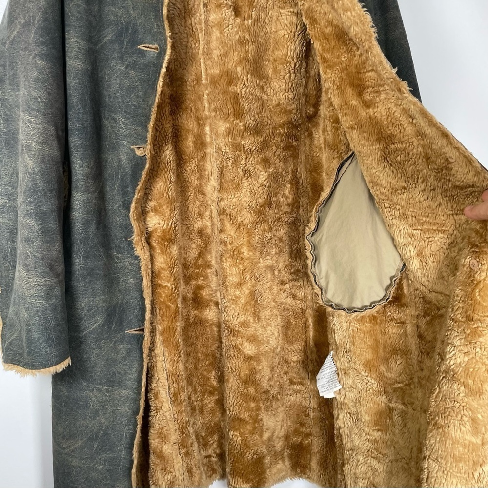 Vintage Y2K Size L/G Long Aviator Faux Fur Afghan Coat 70s Hippie Boho Grunge - Picture 4 of 16